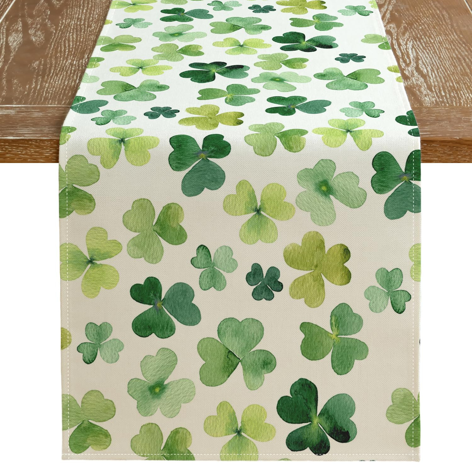 ARKENY St Patricks Day Table Runner 13x72 Inches, Shamrock Green Spring Seasonal Farmhouse Burlap... | Amazon (US)