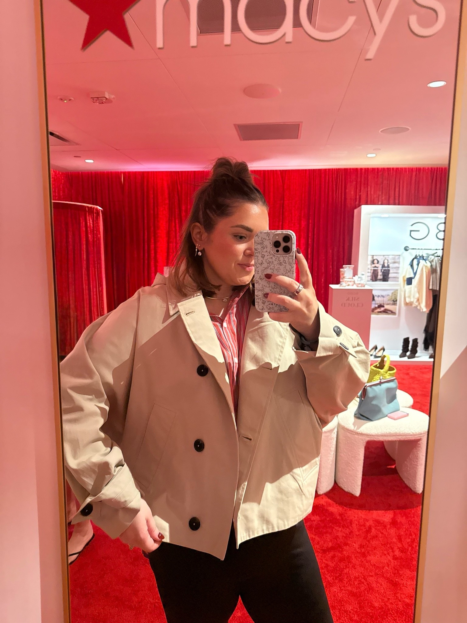 Macys cropped trench jacket on sale. I’m wearing a large it runs big!

#LTKCon #LTKootd