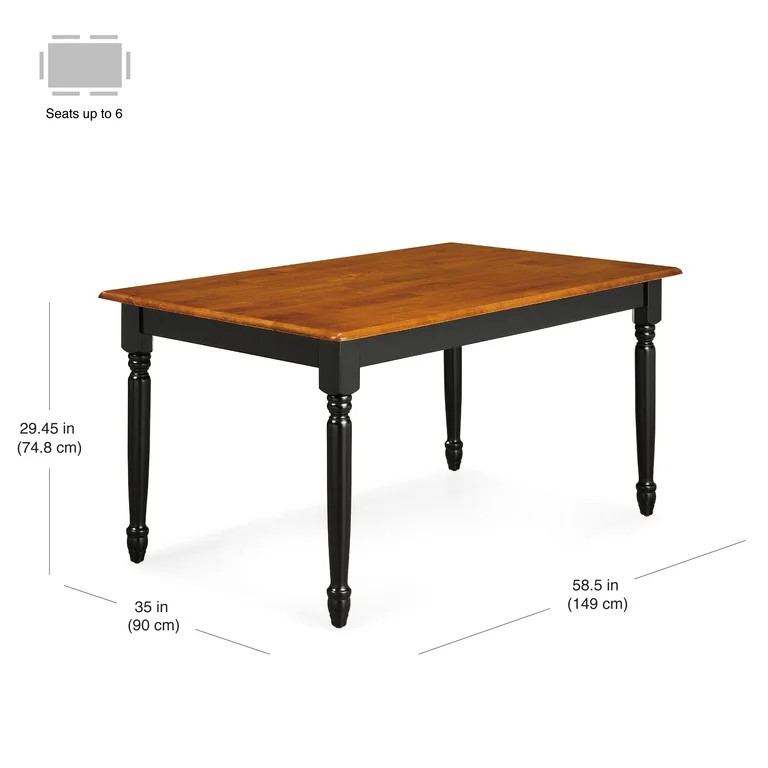 Better Homes and Gardens Autumn Lane Farmhouse Dining Table, Black and Oak | Walmart (US)