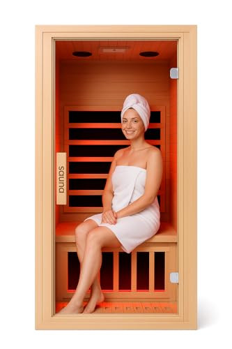 Homsido Infrared Home Sauna Room 1 Person Hemlock Wooden Indoor Dry Sauna，Low EMF 1200W/110V Heaters Panels,LCD Control Panel,10 Minutes Pre-Warm up,Time and Temp Pre-Set,1-Year Aftersale | Amazon (US)