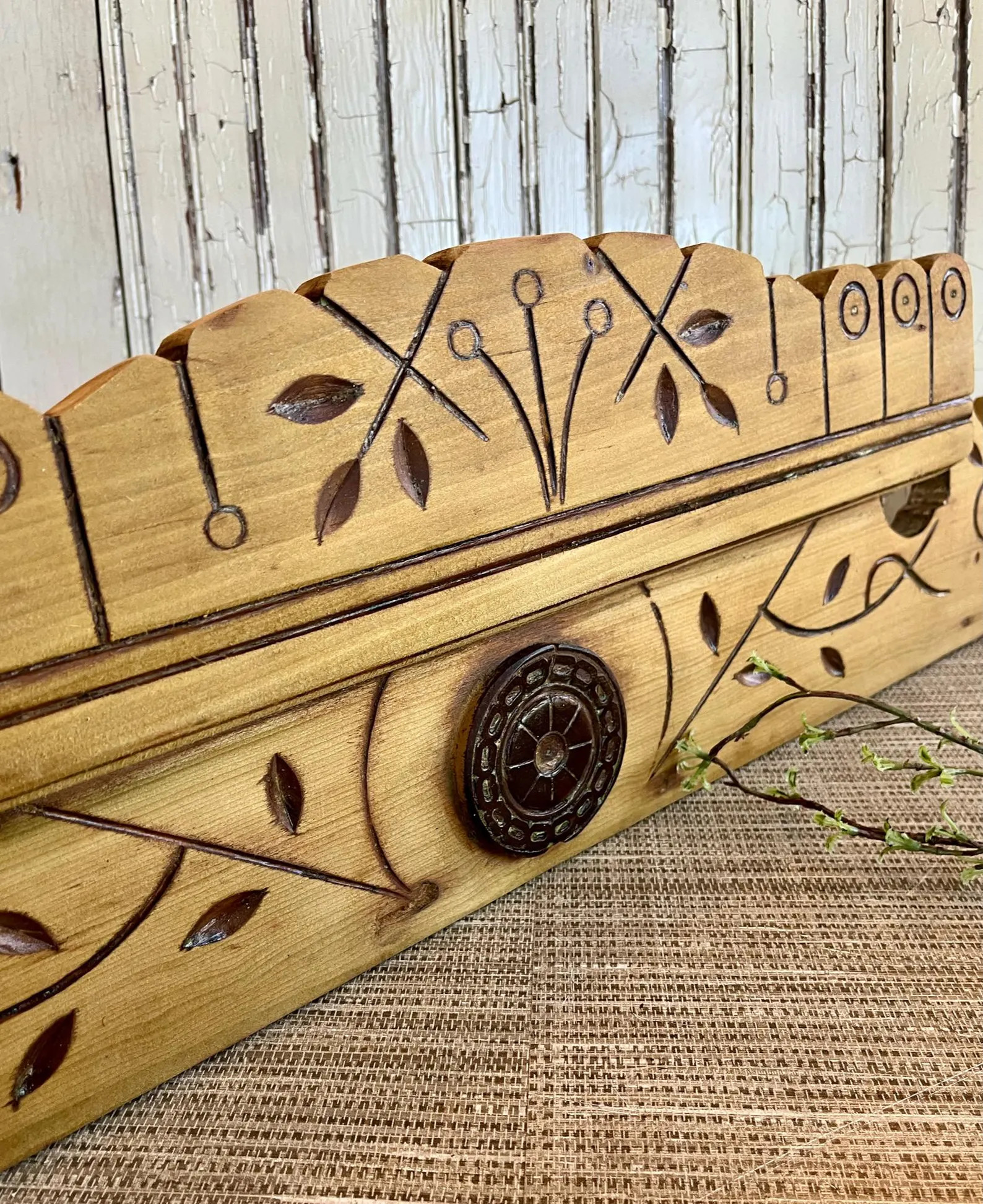 Antique Solid Wood Pediment Wood Architectural Salvage Hand Carved Vintage Wall Decor Farmhouse F... | Etsy (US)