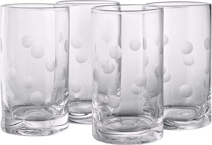 Artland B Polka Dot Highball Glass, Clear, Set of 4 | Amazon (US)