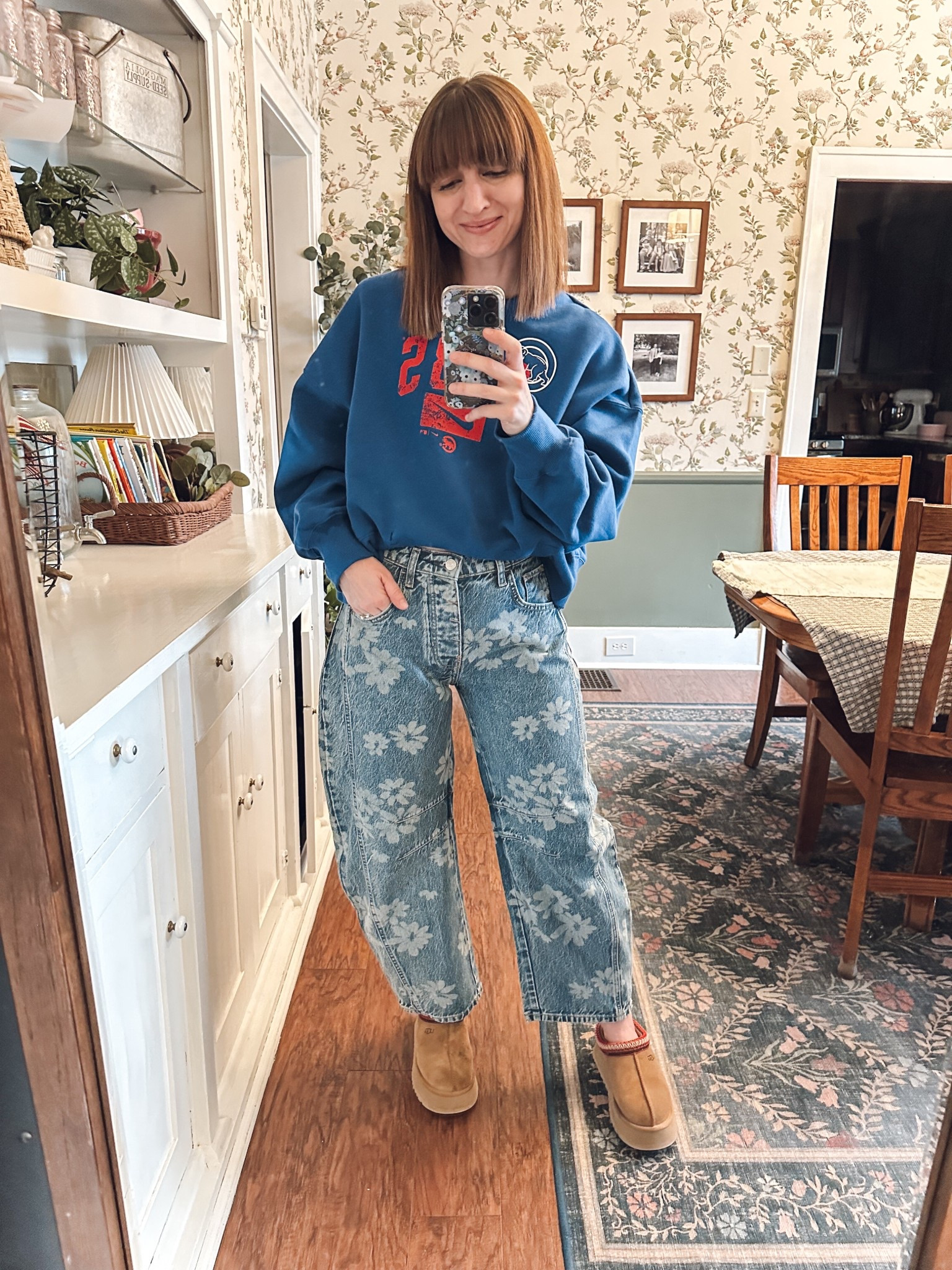 I didn’t need new jeans, but I needed new flower jeans. 
🌺 👖 🫣

#freepeople #nike #ugg #ootd #weekendstyle

#LTKFindsUnder100 #LTKSaleAlert #LTKStyleTip