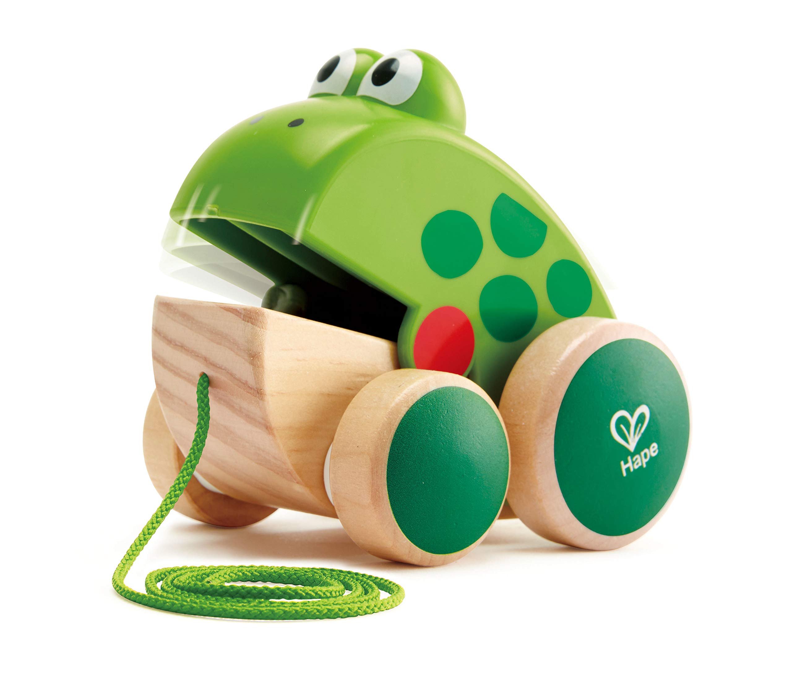Hape Frog Pull-Along | Wooden Frog Fly Eating Pull Toddler Toy, Bright Colors | Amazon (US)