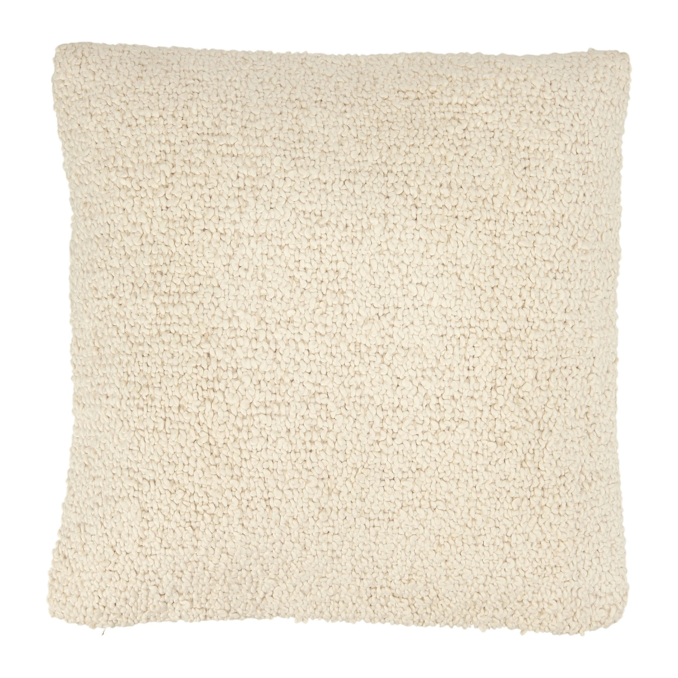 Bloomingville Soft Woven Cotton Bouclé Square Pillow, Cream | Walmart (US)