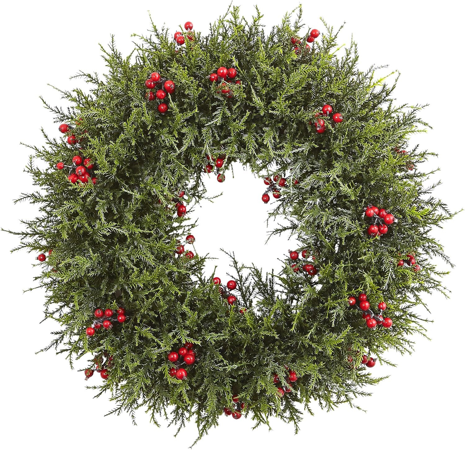 Nearly Natural Cedar Berry Wreath, 20" | Amazon (US)