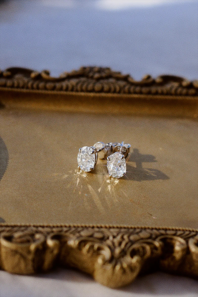 LUMI OVAL MOISSANITE STUD EARRINGS – 1 CT EACH | raëliv