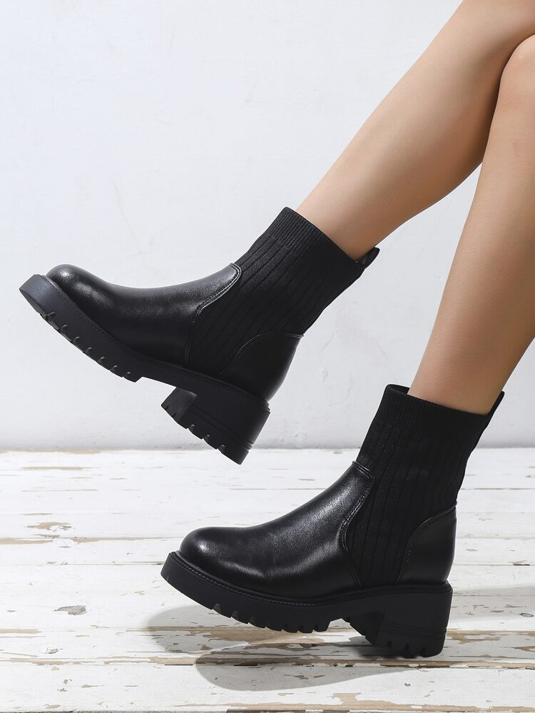 Minimalist Slip-On Sock Boots | SHEIN