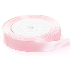 Solid Color Satin Fabric Ribbon (Pink, 3/8" x 25 Yards) | Amazon (US)