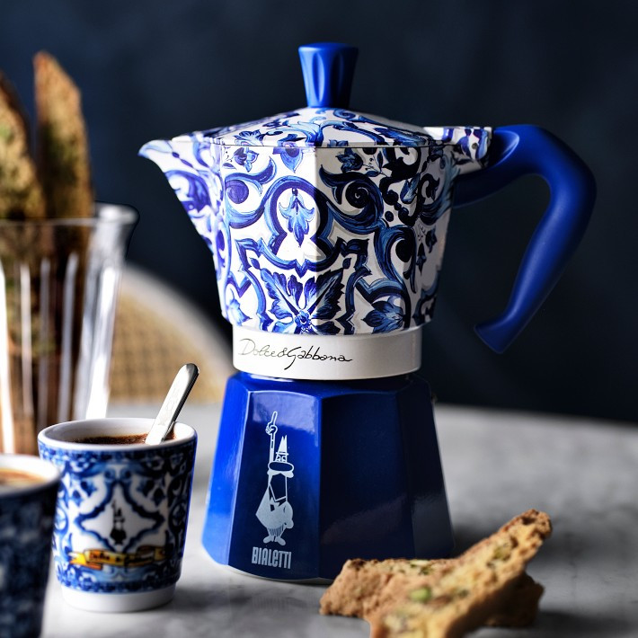 Bialetti Moka Dolce & Gabbana Stovetop Espresso Maker, Blu Mediterraneo