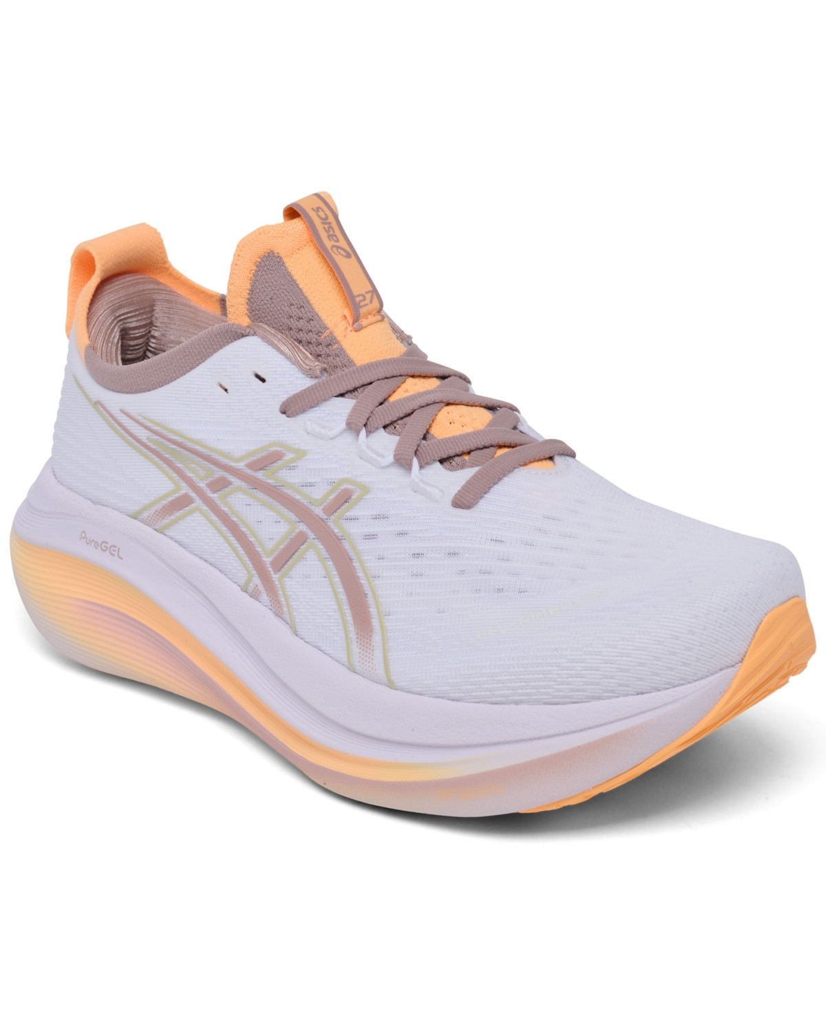 Asics Women's Gel-nimbus 27 Running Sneakers from Finish Line - White, Fawn | Macy's