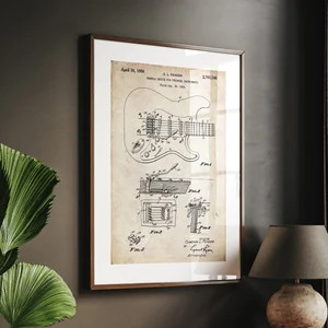 Fender Stratocaster 1954 Guitar Patent Print, Guitarist Gifts, Music Room Decor, Studio Wall Art,... | Etsy (US)