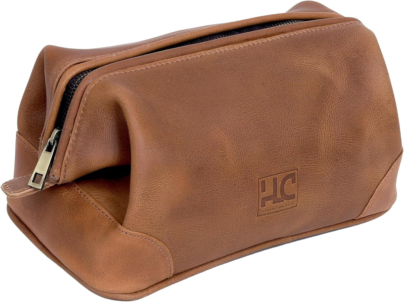 HLC Leather Toiletry Bag for Men - Best Gift for Men - Premium Genuine Leather Dopp Kit Shaving K... | Amazon (US)