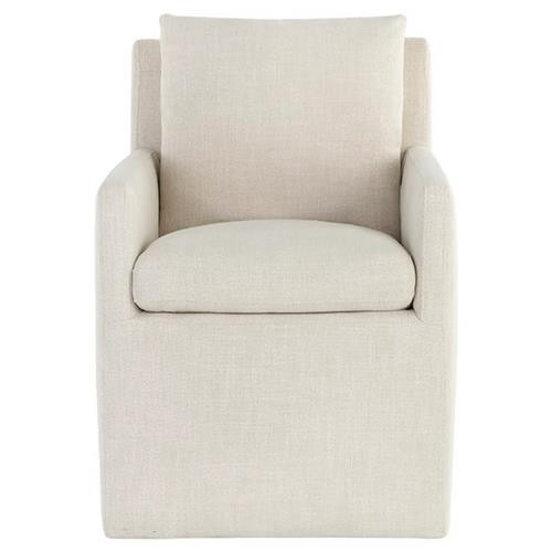 Sunpan Glenrose Modern Classic Effie Linen Dining Arm Chair | Kathy Kuo Home