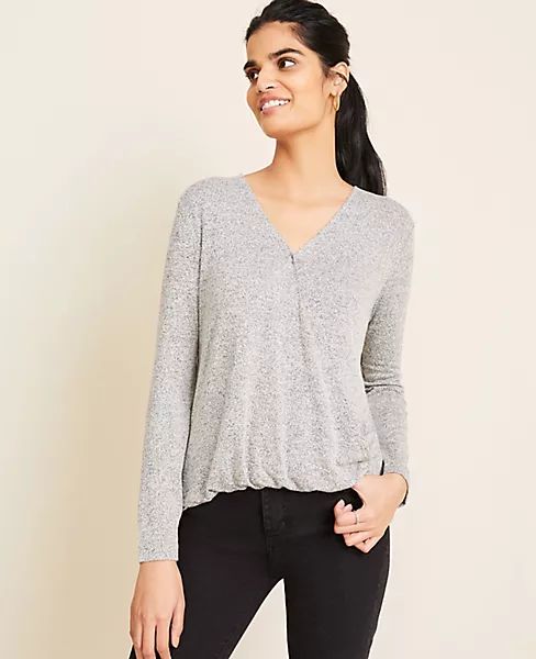 Bubble Hem Wrap Top | Ann Taylor | Ann Taylor (US)