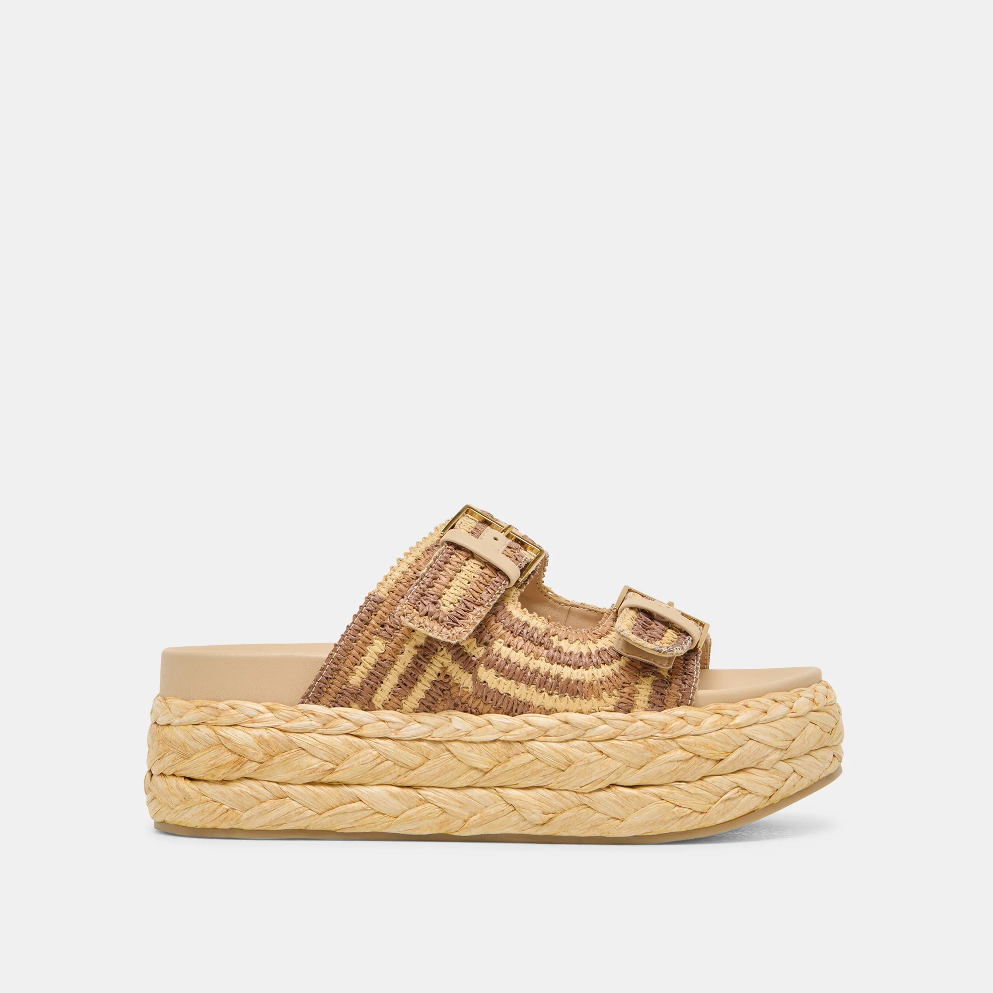 Falyn Brown Natural Woven Raffia Sandals | Dolce Vita | DolceVita.com