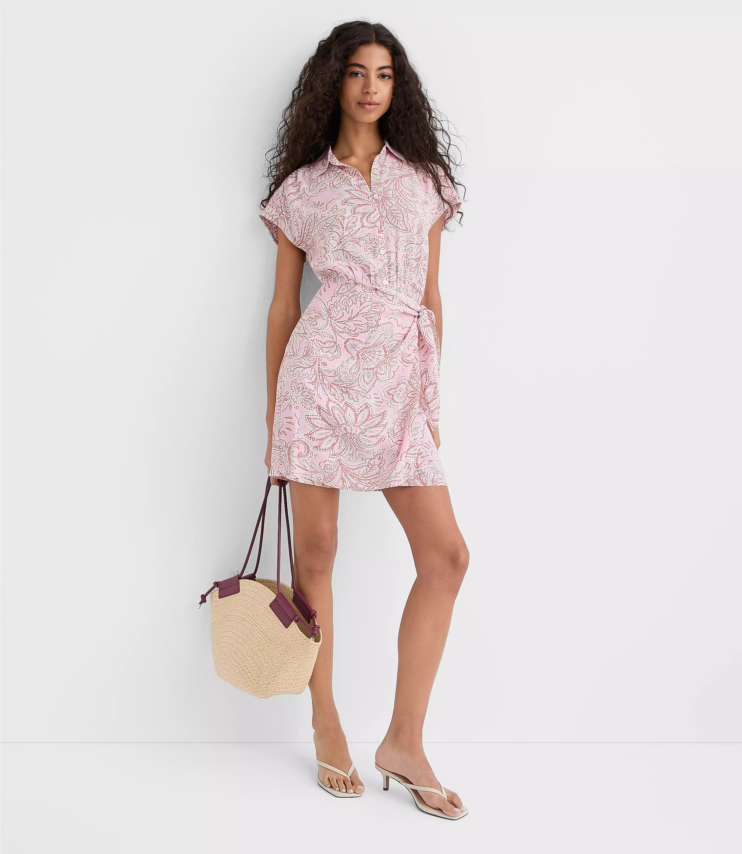 Floral Wrap Mini Shirtdress | LOFT