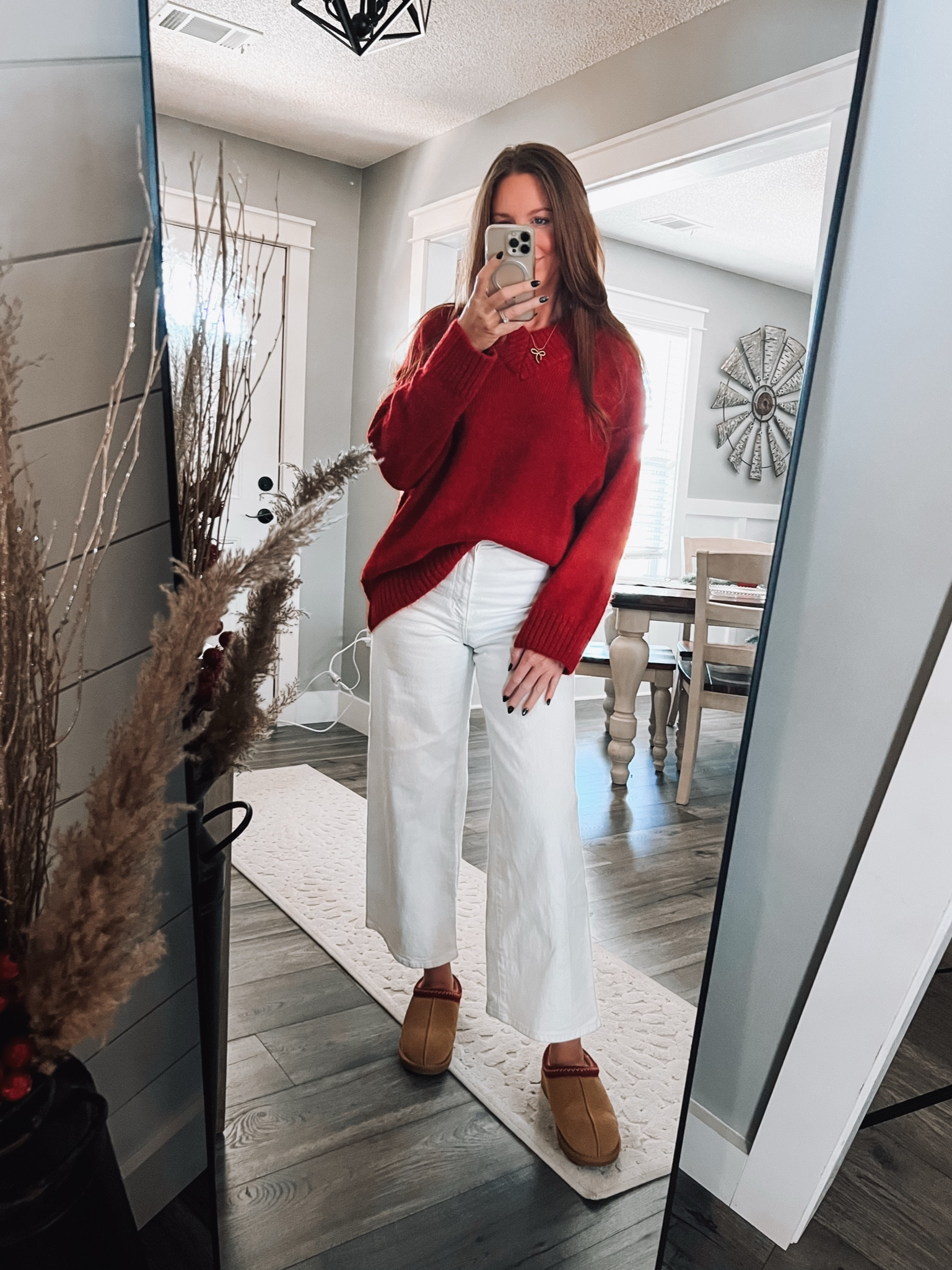 Christmas Day OOTD for a visit with more family! 

Re-use of these white jeans was too good to pass up! ❤️



#LTKSeasonal #LTKHoliday #LTKFindsUnder50