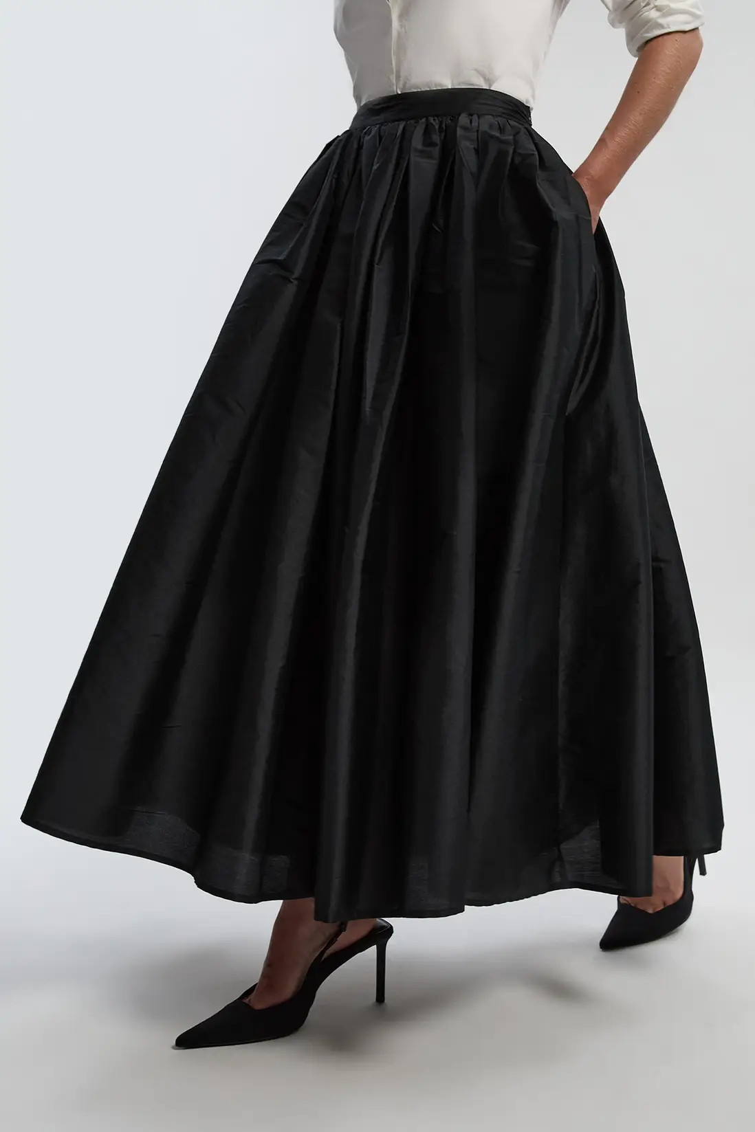 Taffeta Woven Maxi Skirt | Karen Millen
