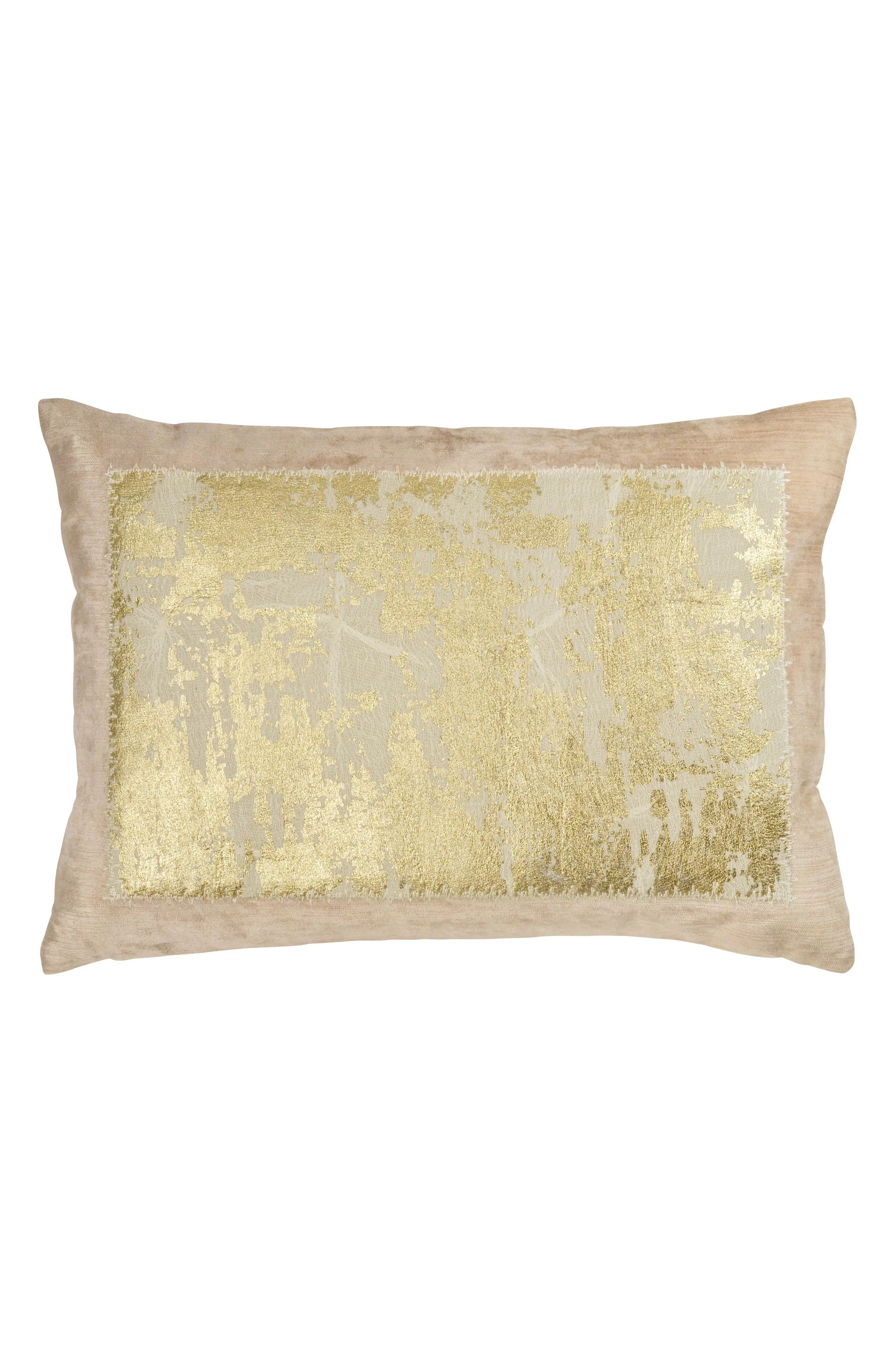 Distressed Metallic Accent Pillow | Nordstrom
