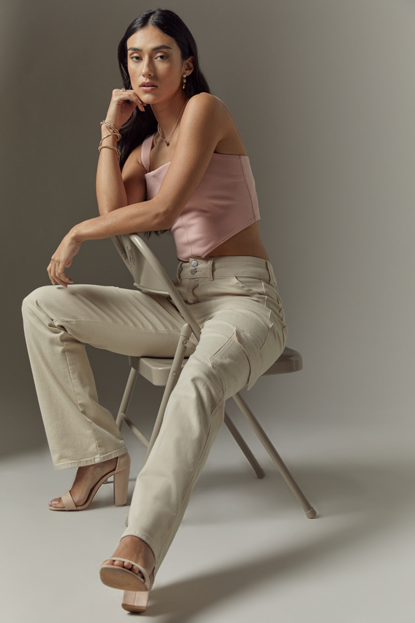 Kamilla Mid Rise Cargo Straight Leg Pants | Francesca's