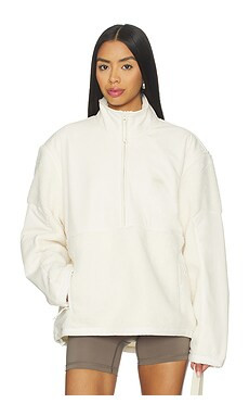 SKIMS Teddy Half Zip Up Pullover in Ecru from Revolve.com | Revolve Clothing (Global)