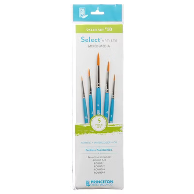 Princeton Select Artiste Brush Sets, Select Value Set #10, Round 3/0, 1, 2, 4, 6 | Target