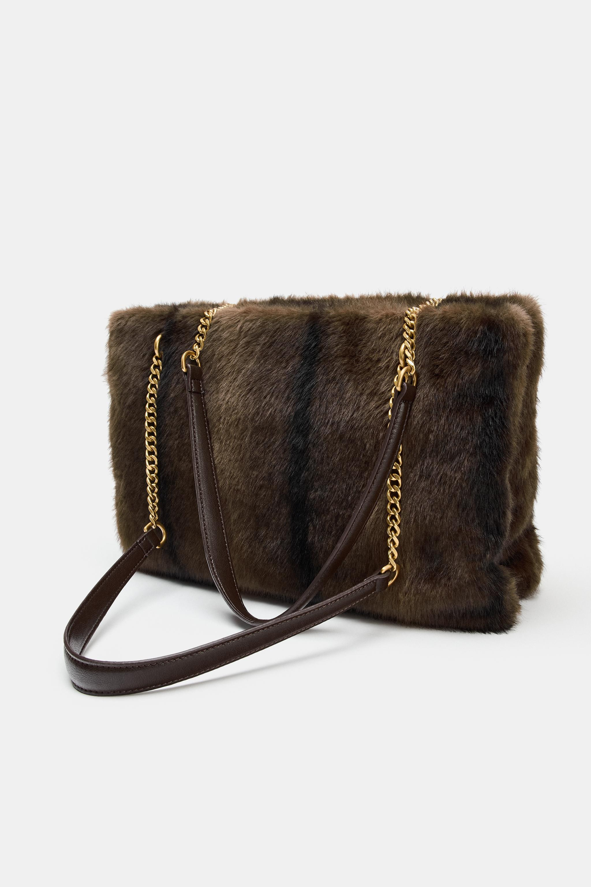 FAUX FUR SHOULDER BAG | Zara UK