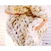 Giant Chunky Knit Blanket  Extreme Knitting | Etsy (US)
