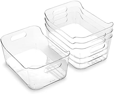 BINO | Plastic Storage Bins, Small - 4 Pack | The SOHO Collection | Multi-Use Organizer Bins | Bu... | Amazon (US)