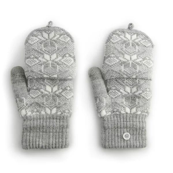 Women's Sonoma Goods For Life® Fairisle Convertible Mittens | Kohl's