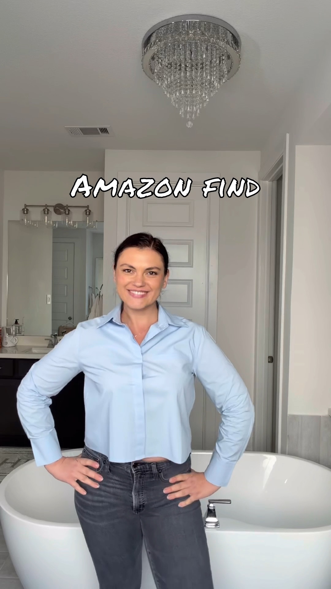 chic Amazon find 🤍 This cropped button-down shirt is the perfect mix of classy and trendy. The cropped length pairs beautifully with high-waisted jeans, skirts, or shorts, and the lightweight fabric makes it perfect for spring and fall layering. I love the structured collar and cute pocket detail—it instantly elevates a casual outfit. Such an easy piece to dress up or down! ✨
Shop this affordable Amazon fashion find through my LTK before it sells out!
#amazonfashion #ltkstyle #ltkfinds #amazonstyle #croppedshirt #springstyle #fallfashion #amazonfinds #casualchic #styleinspo 

#LTKSaleAlert #LTKspringtrends #LTKSpringSale