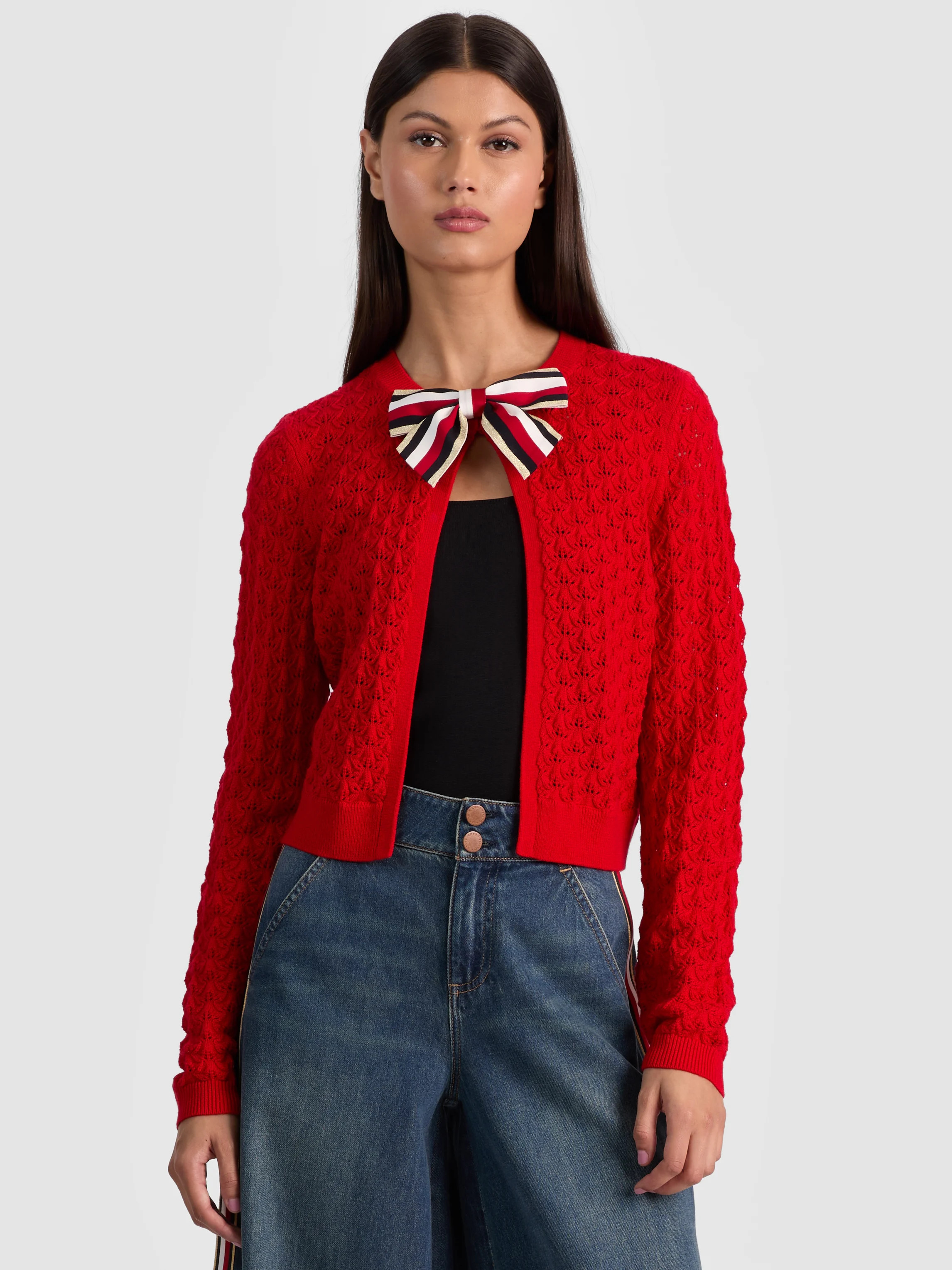 alice + olivia DOLLIE OPEN FRONT CARDIGAN | Alice + Olivia