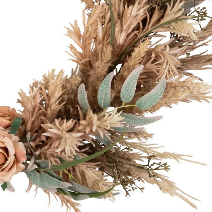 Northlight Fall Harvest Pale Rose and Thistle with Foliage Artificial Wreath, 24-Inch, Unlit | No... | Nordstrom