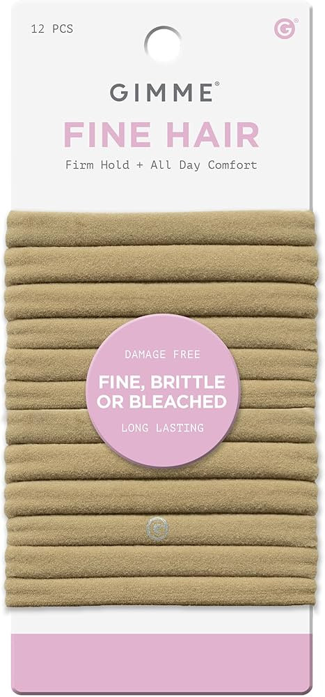 Gimme Beauty Fine Hair Elastic Bands - Slim-Fit Elastic Ties for Fine, Brittle, or Bleached Hair ... | Amazon (US)