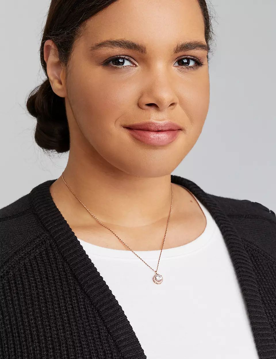 Necklace with Pave Halo Pendant | Lane Bryant (US)