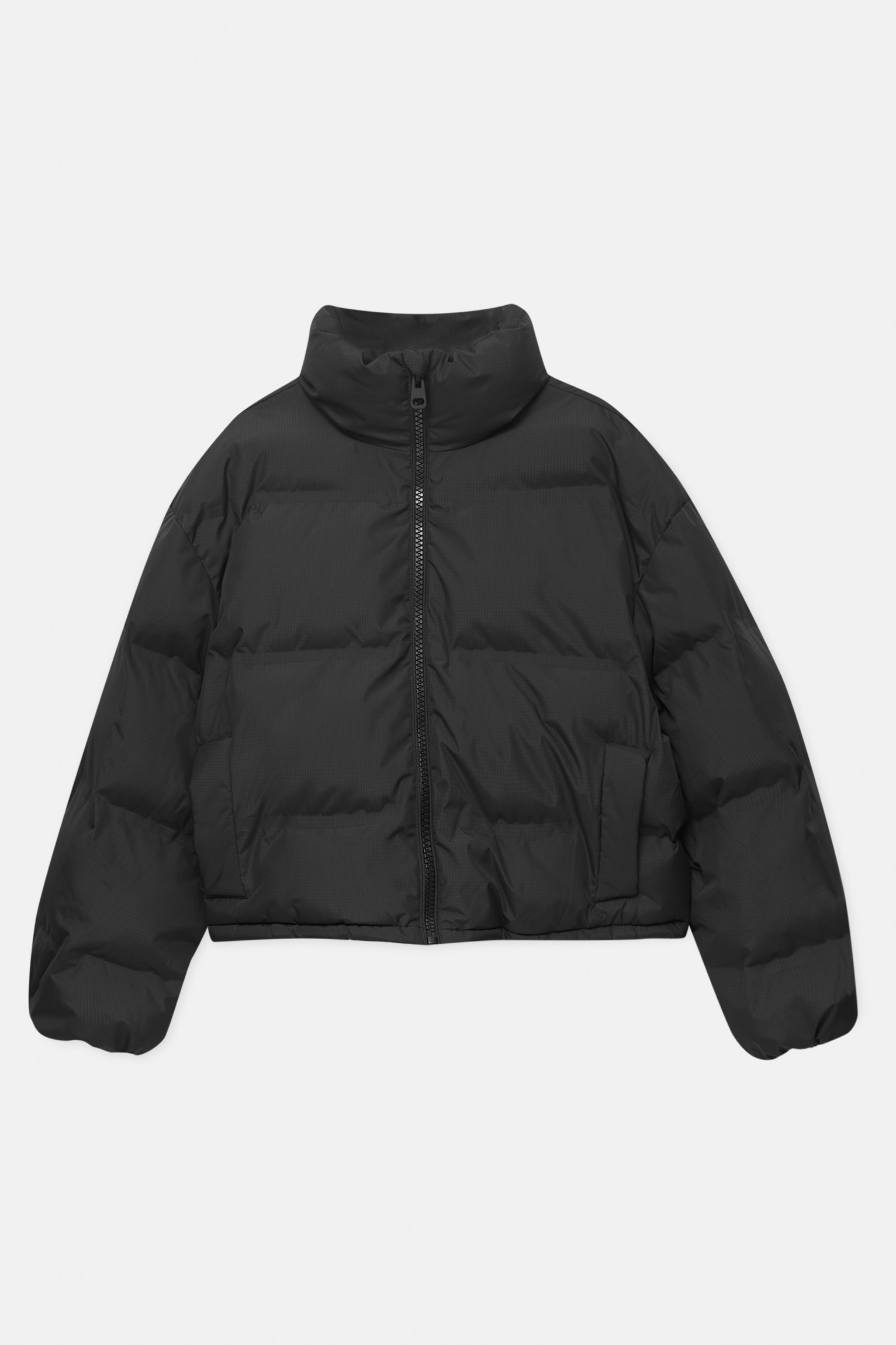 Cropped puffer jacket in ripstop fabric | PULL and BEAR UK