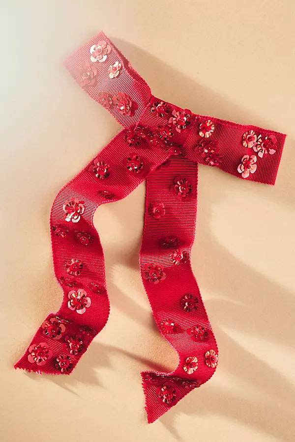 Lelet NY Kate Floral Appliqué Hair Bow | Anthropologie (US)