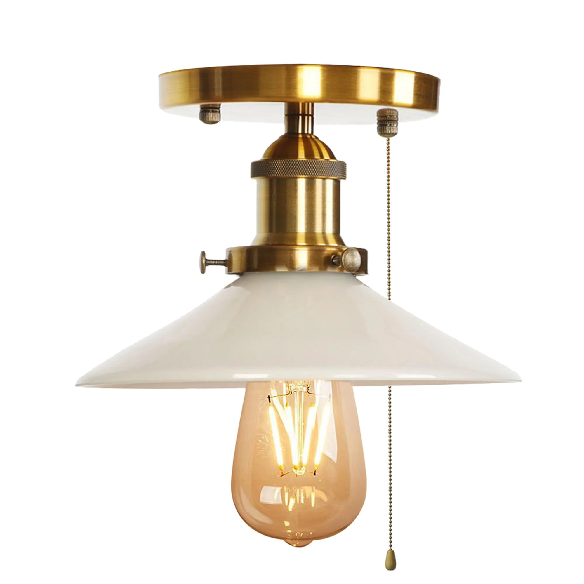 FSLiving RV White Glass Wall Light with Zipper Switch 12V Gold RV Decorative Light RV Ceiling Lig... | Walmart (US)