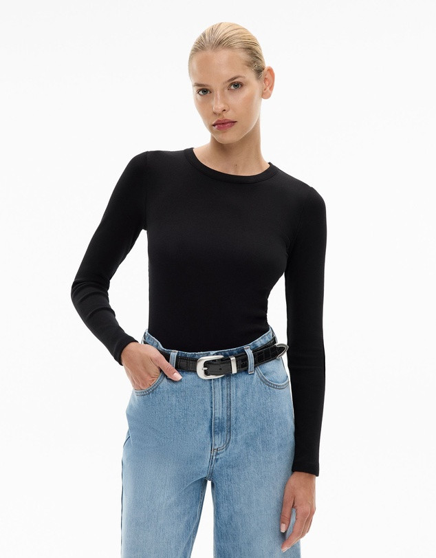 Crew Rib Long Sleeve Top | THE ICONIC (AU & NZ)