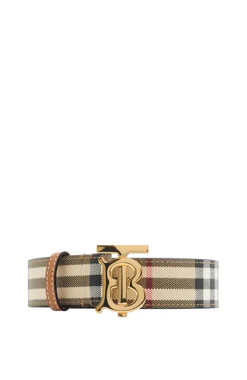 burberry Check TB Belt in Archive Beige/light Gold at Nordstrom, Size Large | Nordstrom