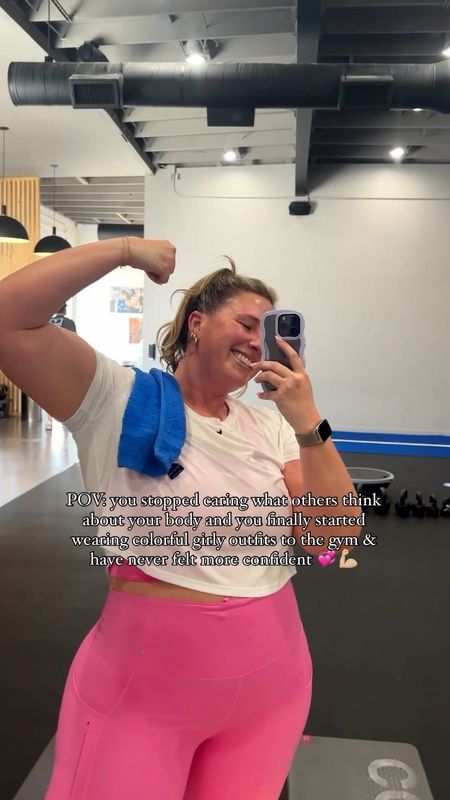 This is your reminder dressing in fun colors for your workouts is proven to make your workouts 100% more effective (IT’S SCIENCE, DUH 💁🏼‍♀️) 

& yes I can be a strong gym baddie & have a cute stomach that rolls over my leggings a little bit…and you know what no one cares, not one person! So you shouldn’t let it bother you either! 😘

so here’s to embracing our strong bodies… belly rolls, cellulite, no thigh gap, jiggly arms and all! 💞

Also I promise wearing a cute girly pink outfit will help ya feel confident and excited for your workouts each day! I’m wearing the cutest new spring finds from @nikewellcollective 💞💪🏼

I’m wearing size XL in everything #teamnike #ad 

#LTKmidsize #LTKfitness #LTKplussize