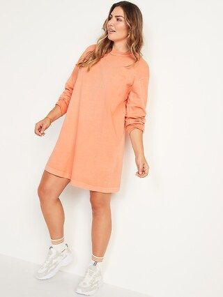 Loose Vintage Garment-Dyed Long-Sleeve T-Shirt Shift Dress for Women | Old Navy (US)