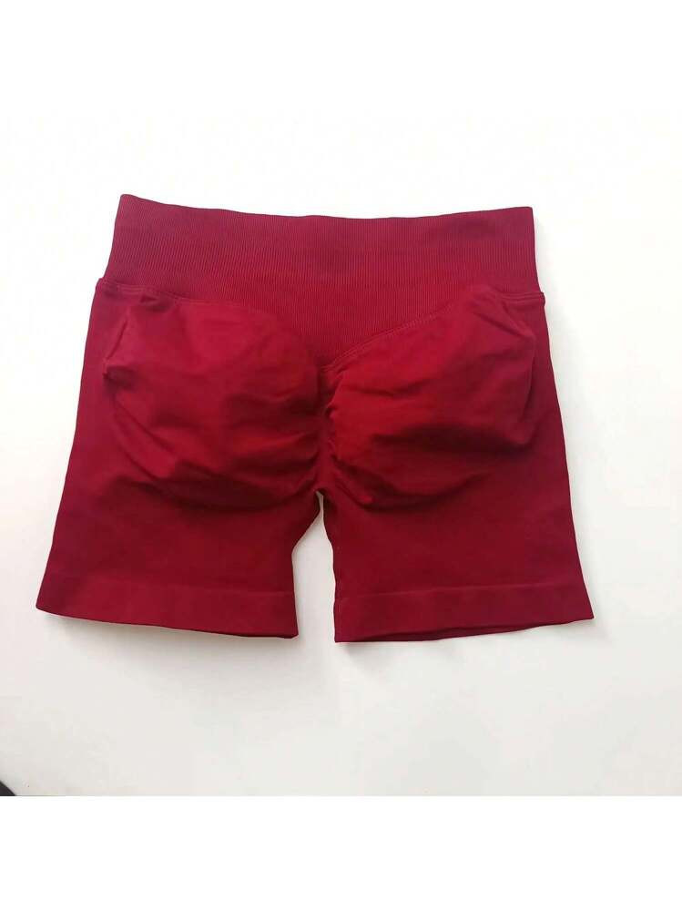 Impact Shorts Women Fitness Sports Biker 4.5" Low Ribbed Band Gym Shorts Workout Scrunch Butt Yog... | SHEIN