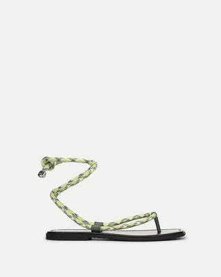 Veronica Beard Carmina Wrap Sandal Lime Multi | Veronica Beard