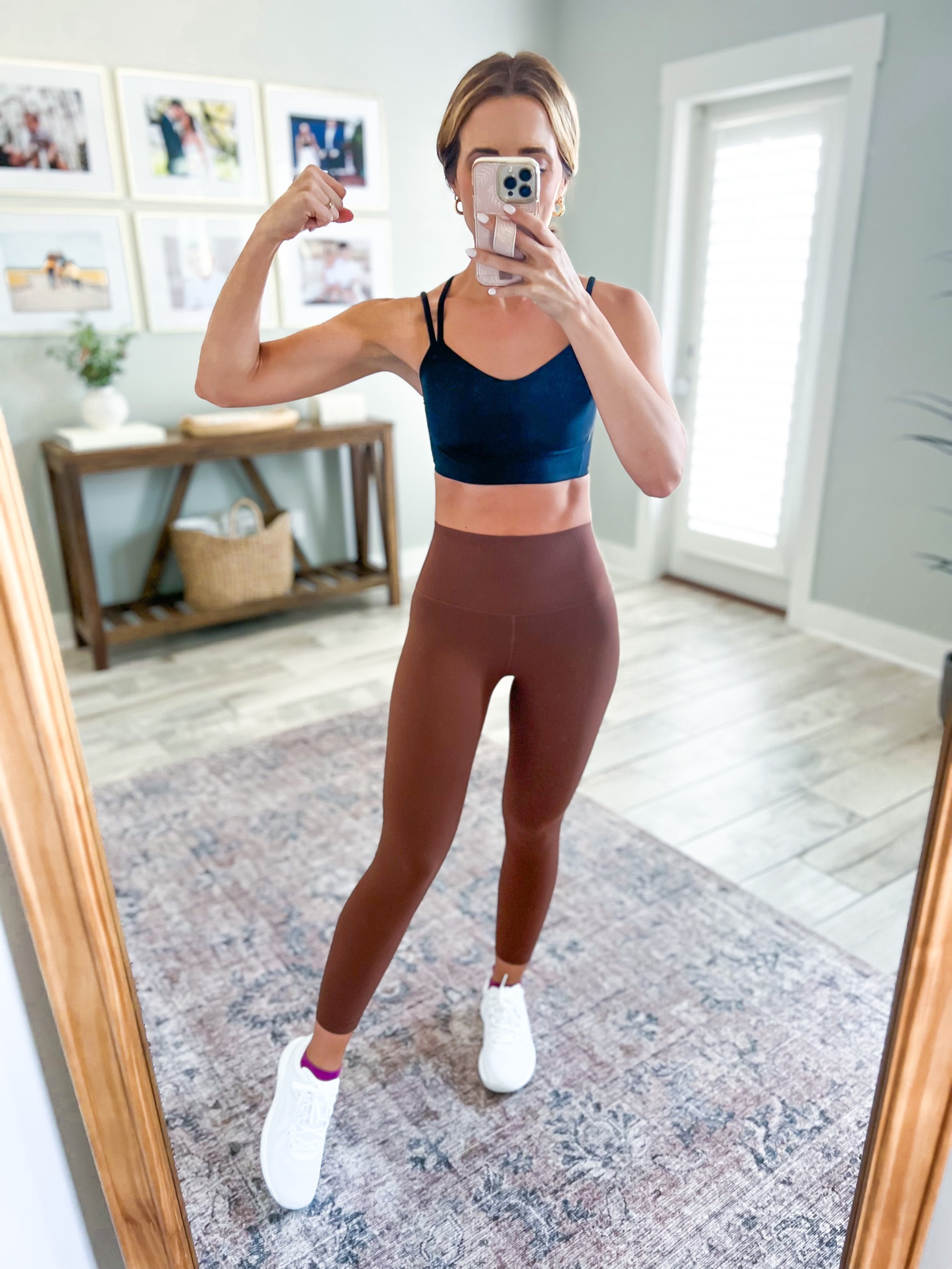 Lululemon like a cloud ribbed longline (sz 4). Lululemon ribbed align leggings (sz 0). Lululemon strongfeel training shoes (TTS). Weightlifting shoes. Workout outfit. 

#LTKshoecrush #LTKunder100 #LTKfit