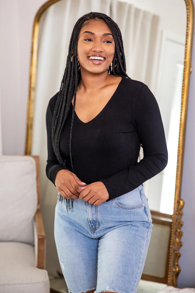 Genuine Soul Black Bodysuit | Pink Lily