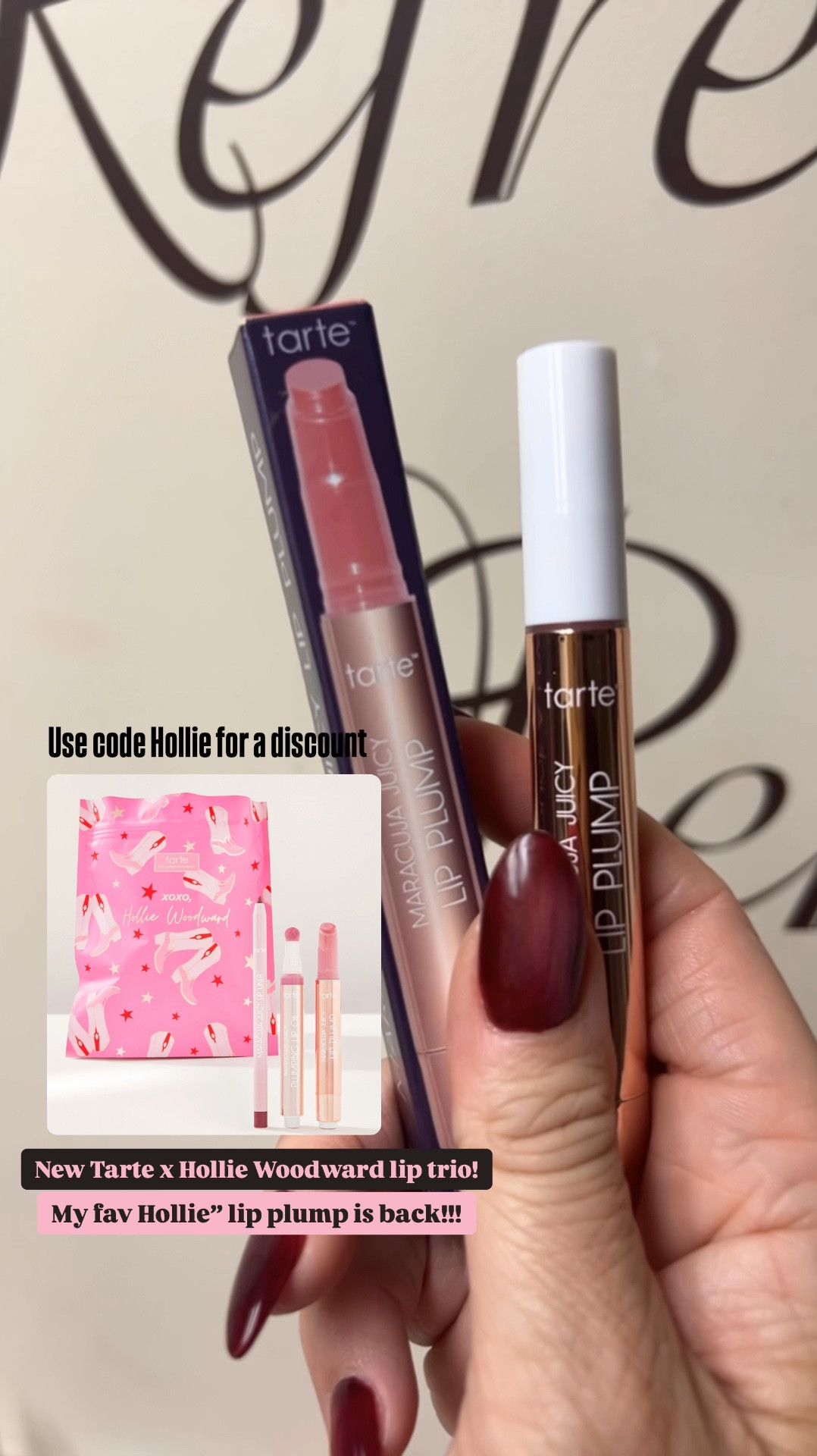 Tarte x Hollie Woodward shade “Hollie” lip plump is back in a lip trio kit! This is my favorite shade that has sold out before and it’s back! You can buy the lip trio and save or buy the lip plump, lip liner or lip oil individually. Tarte bestseller, Makes a great gift. 🎁 @tartecosmetics #trippinwithtarte #LaidbackLuxeLife

Use code HOLLIE for a discount at checkout. 

Hey Beautiful! Feel free to comment on this post if you have any questions! 🫶🏽

Follow me for more fashion finds, beauty faves, lifestyle, home decor, sales and more! So glad you’re here!! XO, Karma

#LTKGiftGuide #LTKBeauty #LTKFindsUnder50