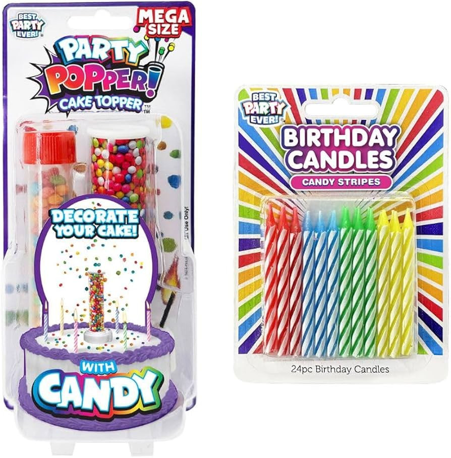 BEST PARTY EVER! Mega Candy Cake Topper, Decorate Cakes in Fruity Candies, 1 Count Jumbo Size Bir... | Amazon (US)