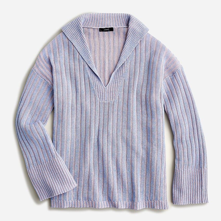 Relaxed cotton-linen collared sweater | J.Crew US